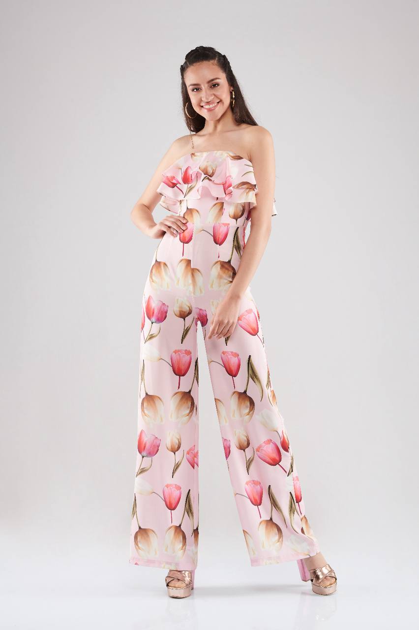 Tulip Bloom Strapless Jumpsuit