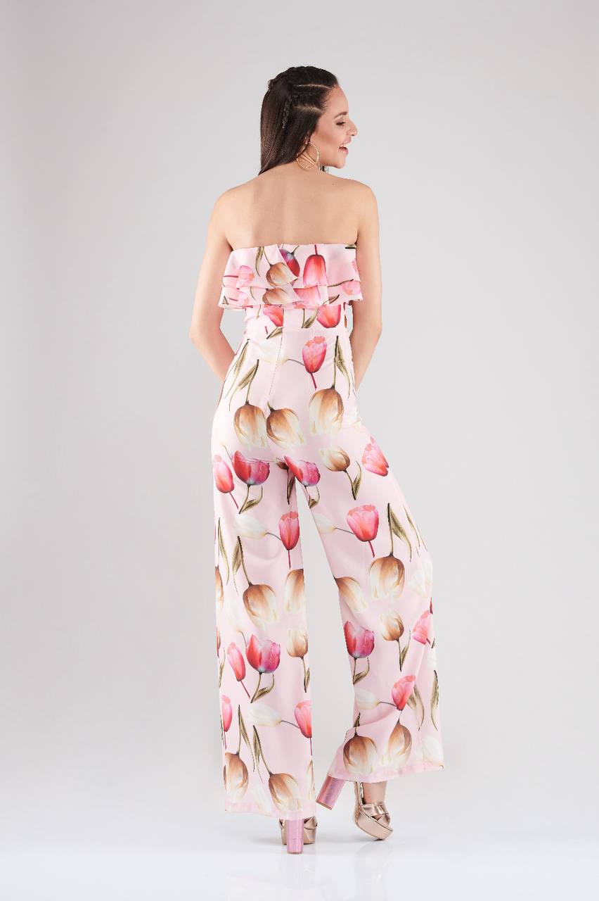 Tulip Bloom Strapless Jumpsuit