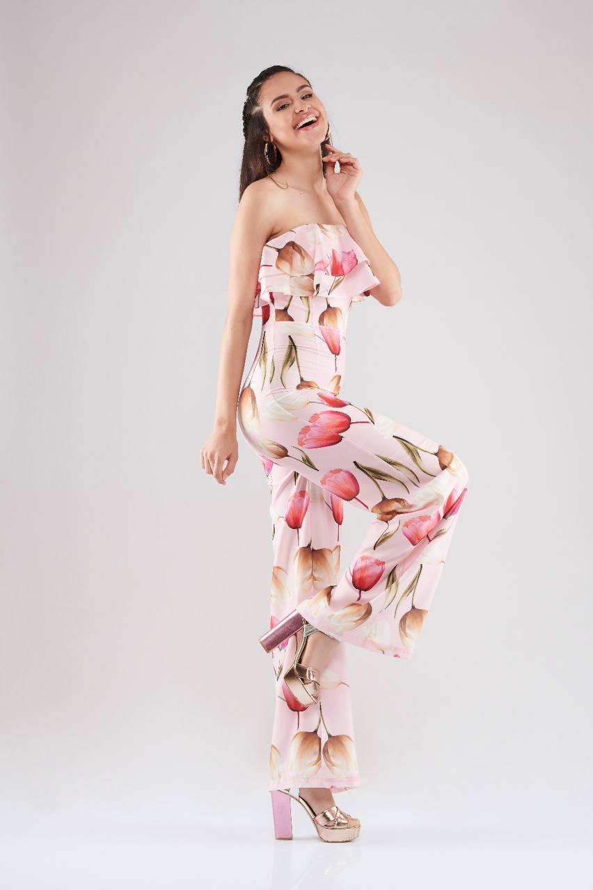 Tulip Bloom Strapless Jumpsuit