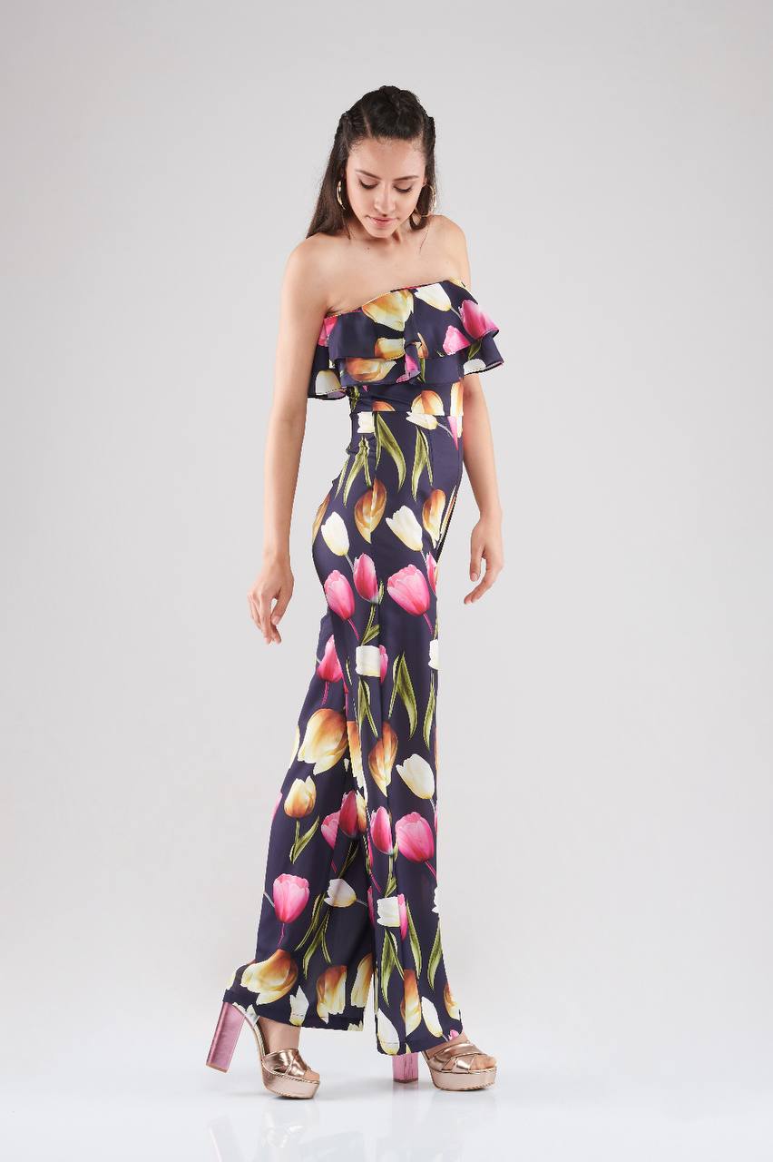 Tulip Bloom Strapless Jumpsuit
