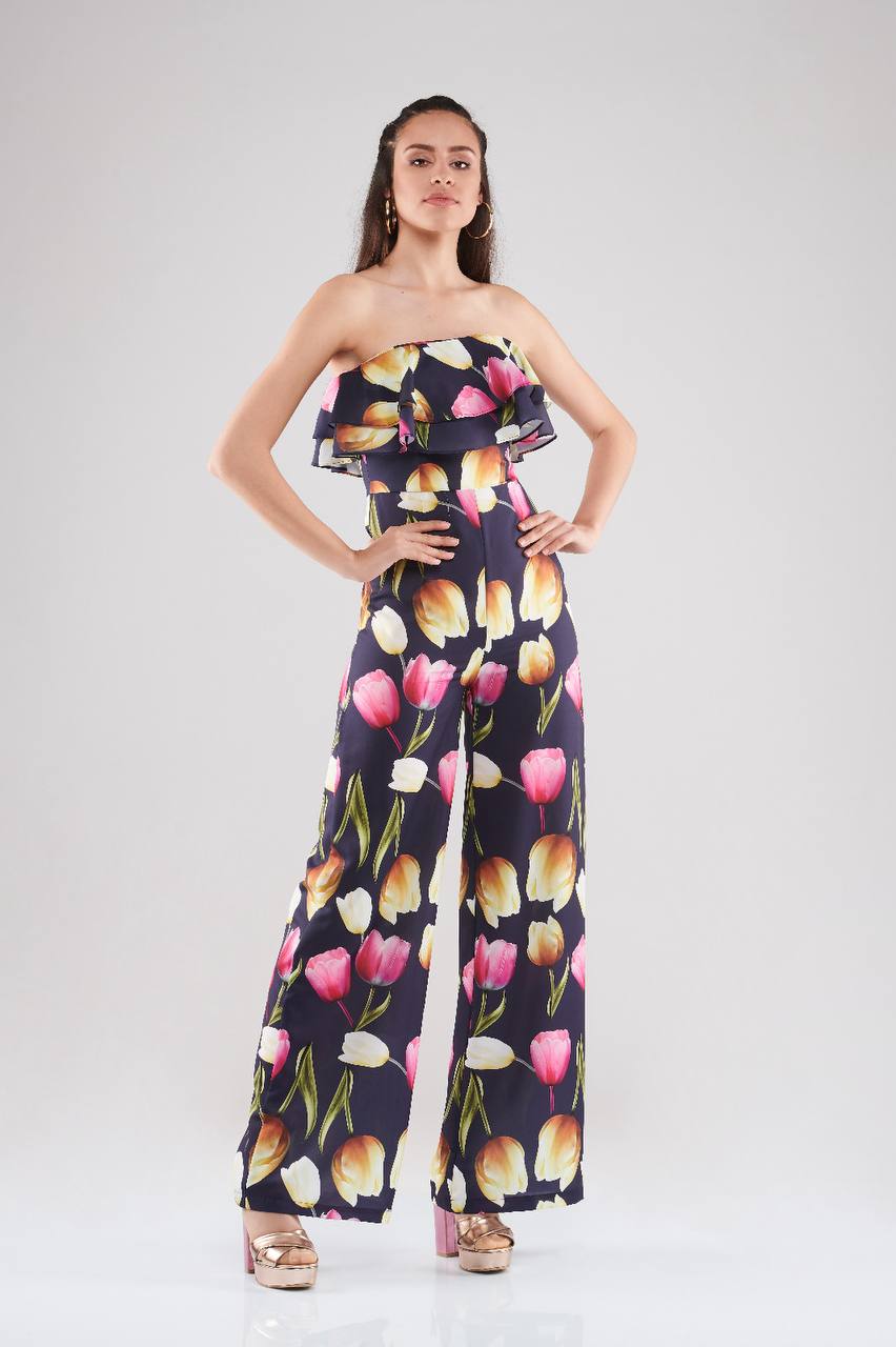 Tulip Bloom Strapless Jumpsuit