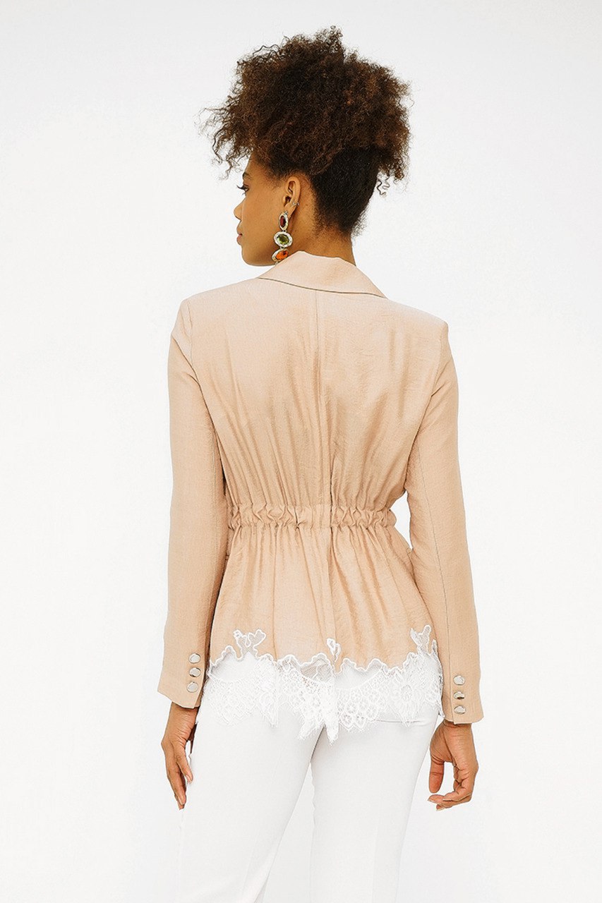 Lace Hem Fitted Blazer