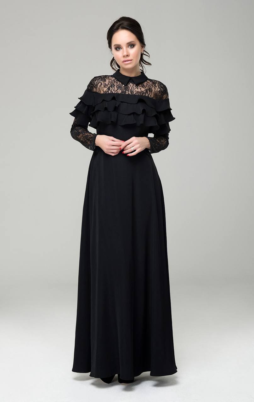 Elegant Black Lace Maxi Dress