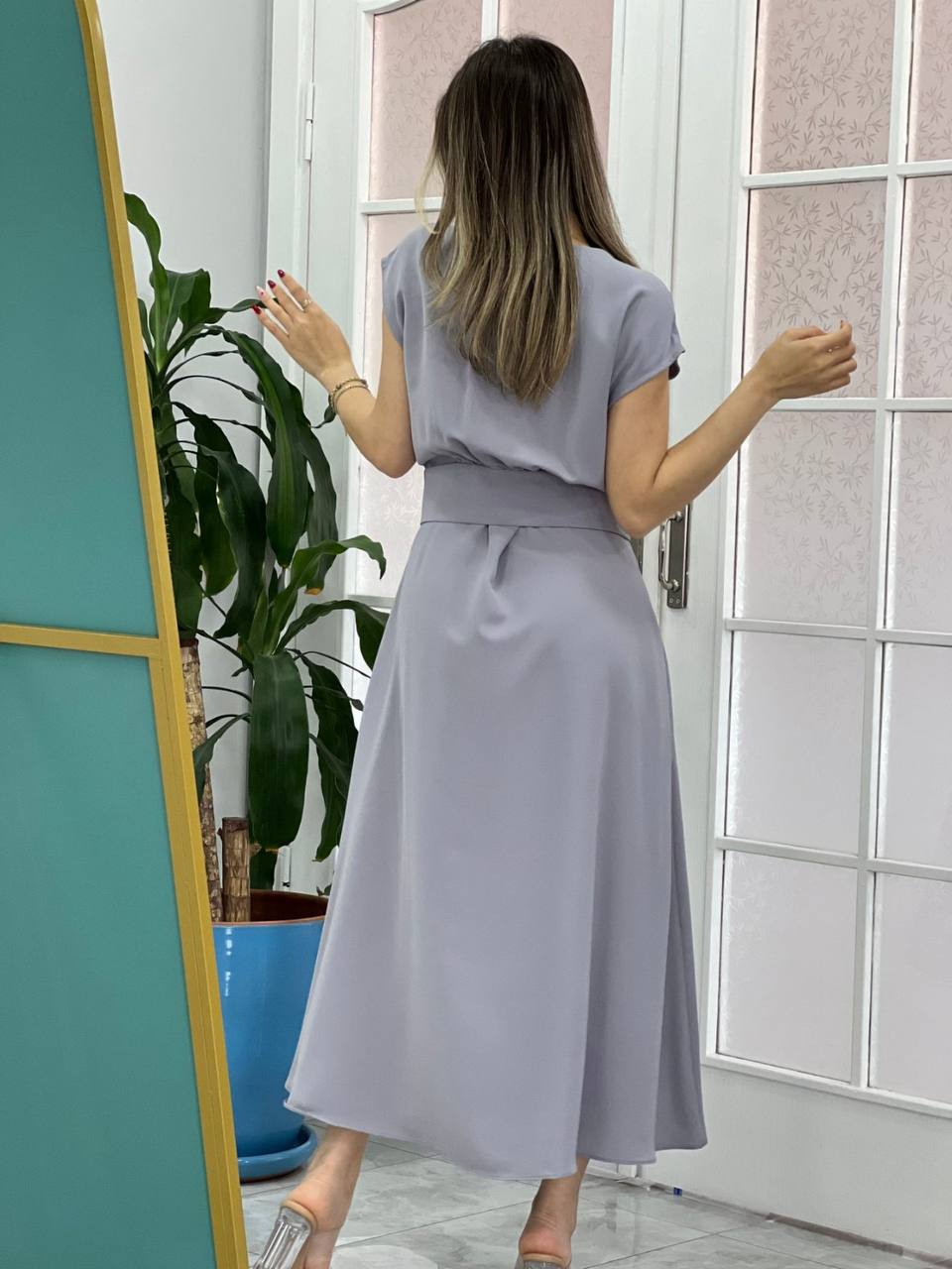Elegant Midi Belted Dress