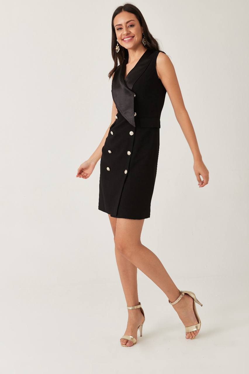 Double-Breasted Blazer Mini Dress